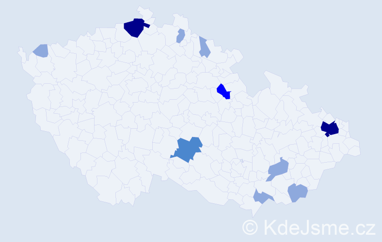 Příjmení: 'Pápayová', počet výskytů 22 v celé ČR