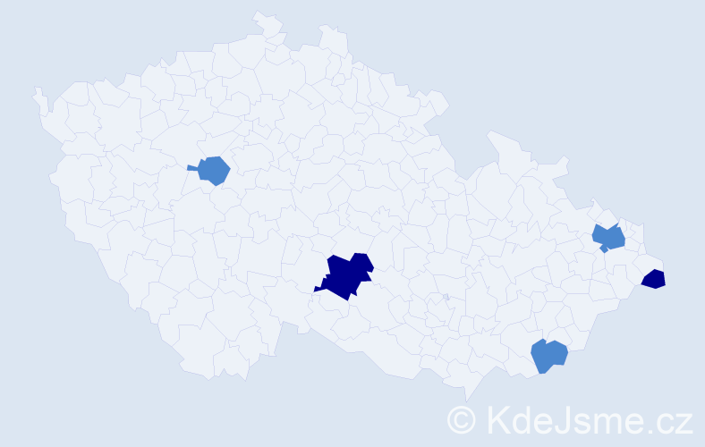 Příjmení: 'Kultánová', počet výskytů 9 v celé ČR