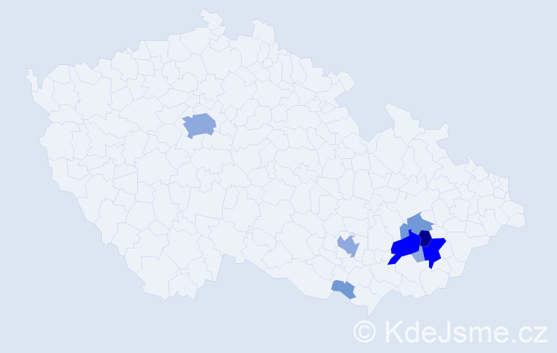 Příjmení: 'Závrbská', počet výskytů 32 v celé ČR