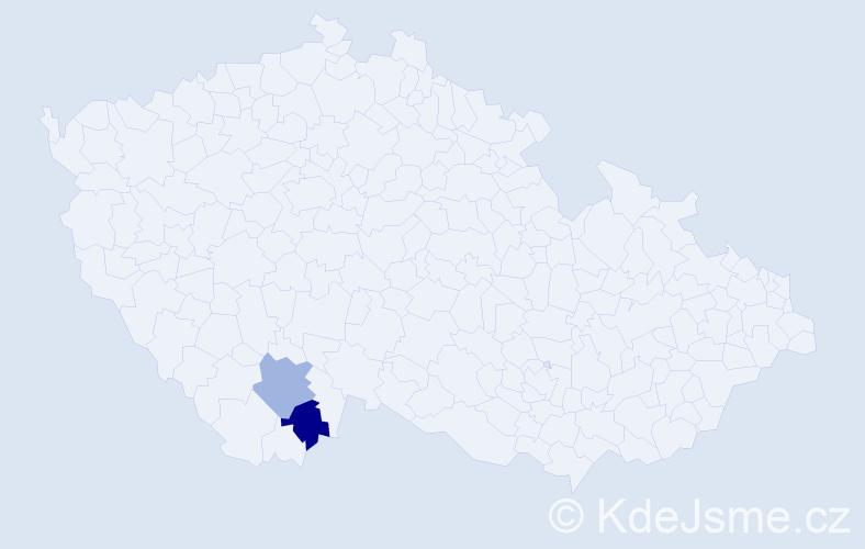 Příjmení: 'Haidr', počet výskytů 2 v celé ČR
