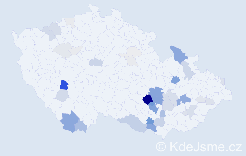 Příjmení: 'Doušková', počet výskytů 162 v celé ČR
