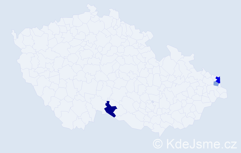 Příjmení: 'Keskenyová', počet výskytů 5 v celé ČR