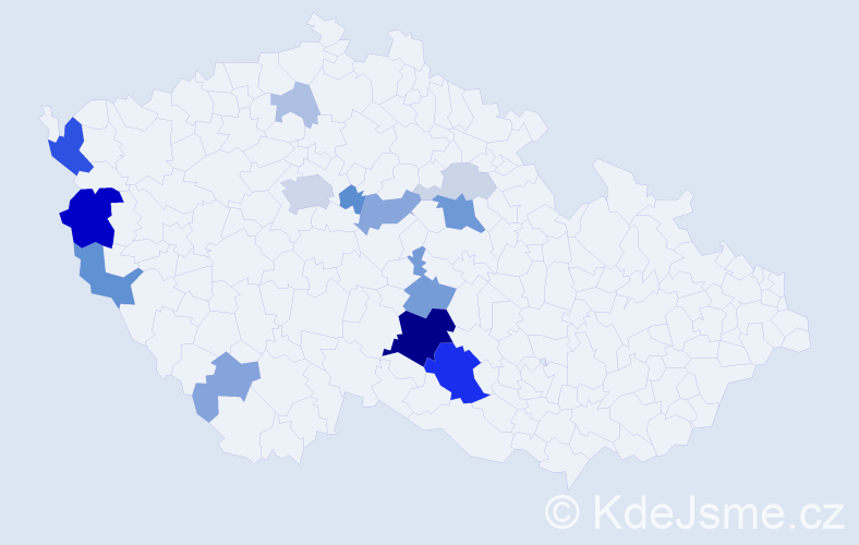 Příjmení: 'Královská', počet výskytů 44 v celé ČR