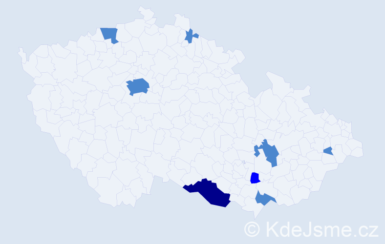 Příjmení: 'Dreher', počet výskytů 11 v celé ČR