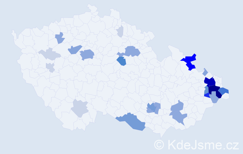 Příjmení: 'Kalmus', počet výskytů 94 v celé ČR