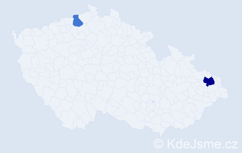Příjmení: 'Bodenstedt', počet výskytů 5 v celé ČR