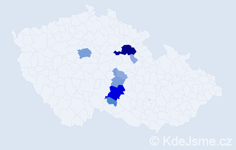Příjmení: 'Freibauerová', počet výskytů 22 v celé ČR