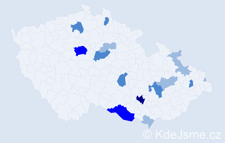 Příjmení: 'Balušíková', počet výskytů 29 v celé ČR