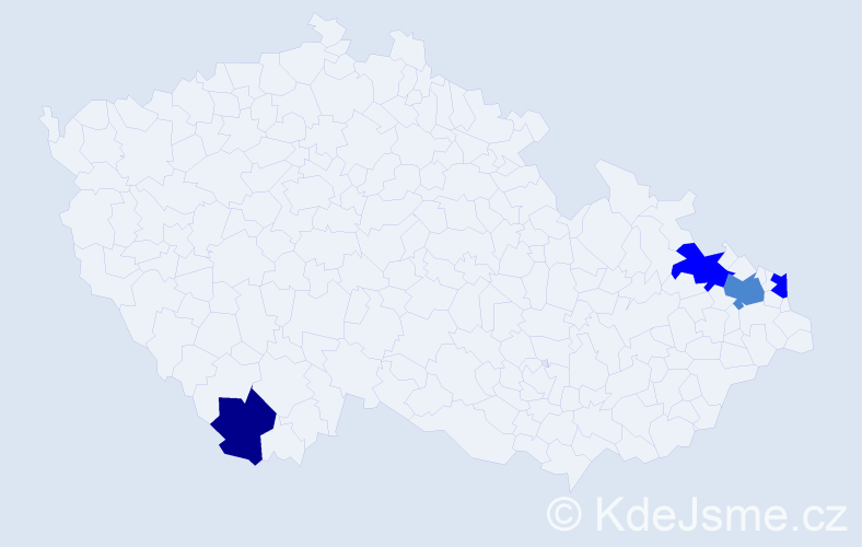 Příjmení: 'Lazorišáková', počet výskytů 8 v celé ČR