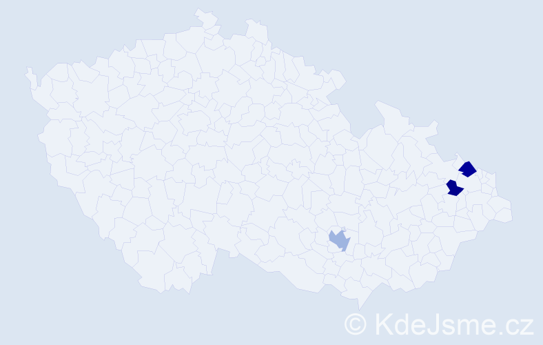 Příjmení: 'Hošická', počet výskytů 16 v celé ČR