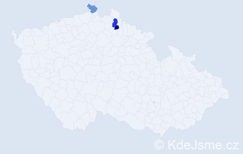 Příjmení: 'Quici', počet výskytů 5 v celé ČR