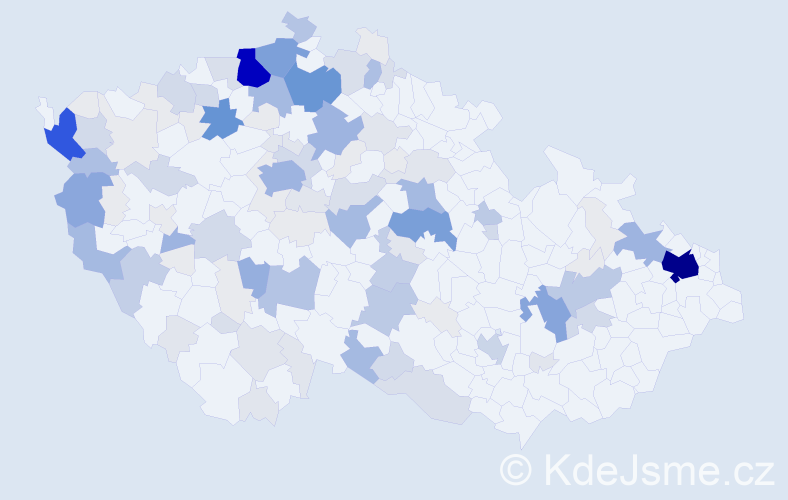 Příjmení: 'Kaleja', počet výskytů 552 v celé ČR