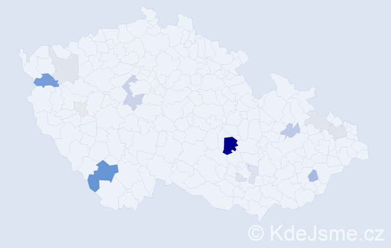 Příjmení: 'Pročka', počet výskytů 28 v celé ČR