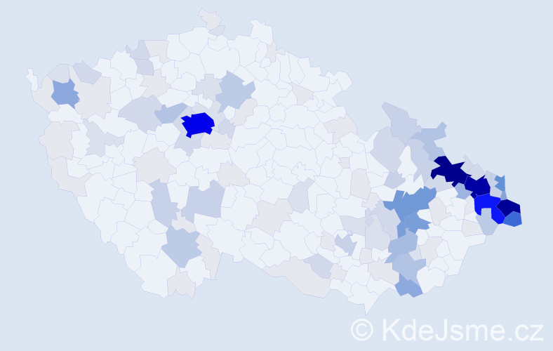 Příjmení: 'Mazur', počet výskytů 491 v celé ČR