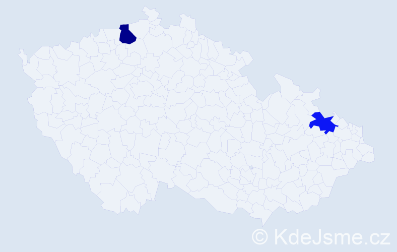 Příjmení: 'Česláková', počet výskytů 5 v celé ČR