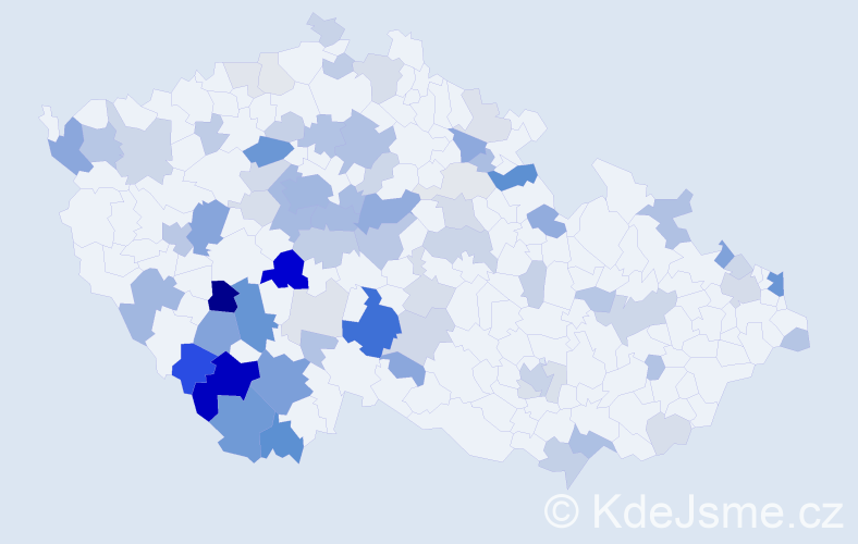 Příjmení: 'Kurz', počet výskytů 226 v celé ČR