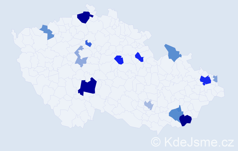 Příjmení: 'Škorec', počet výskytů 31 v celé ČR