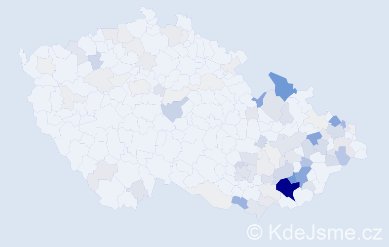 Příjmení: 'Lapčíková', počet výskytů 344 v celé ČR