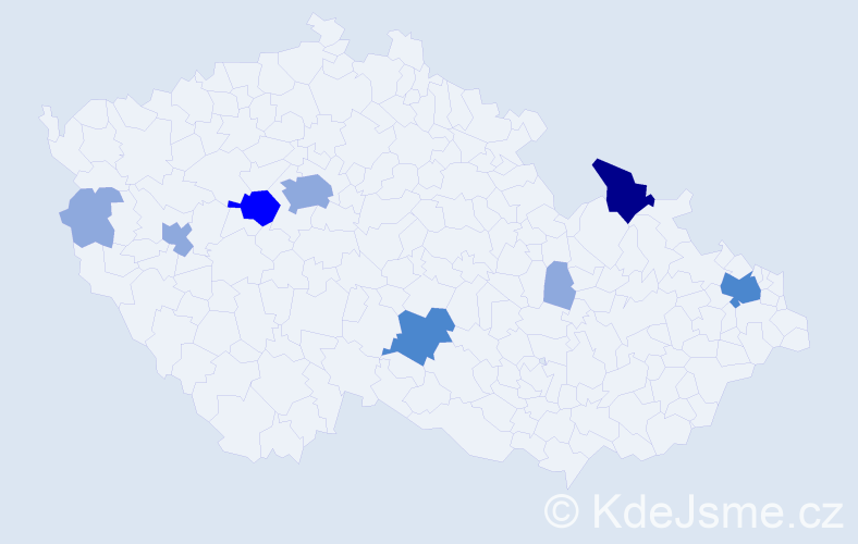 Příjmení: 'Turická', počet výskytů 17 v celé ČR