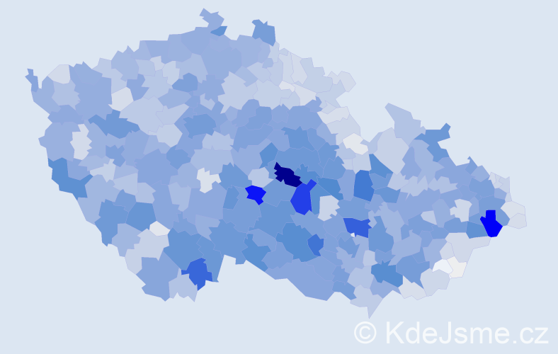 Příjmení: 'Němec', počet výskytů 11124 v celé ČR