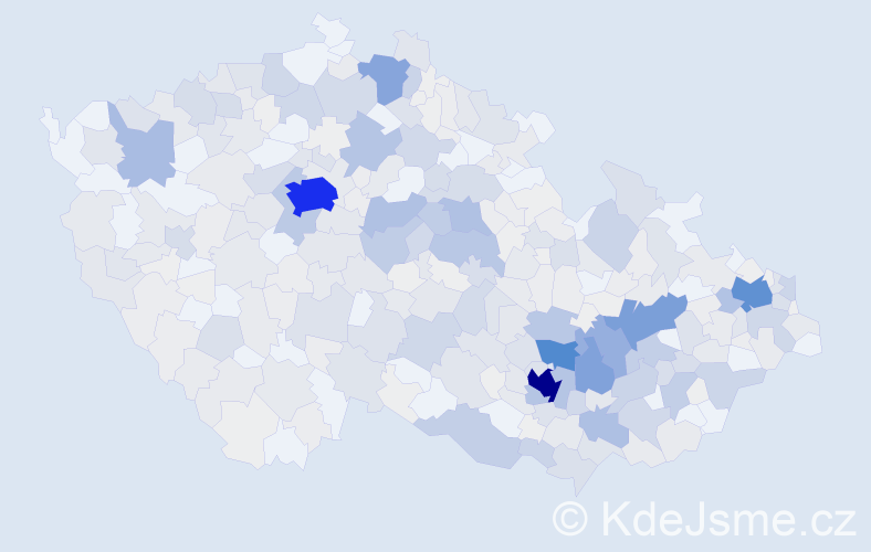 Příjmení: 'Hudcová', počet výskytů 1863 v celé ČR