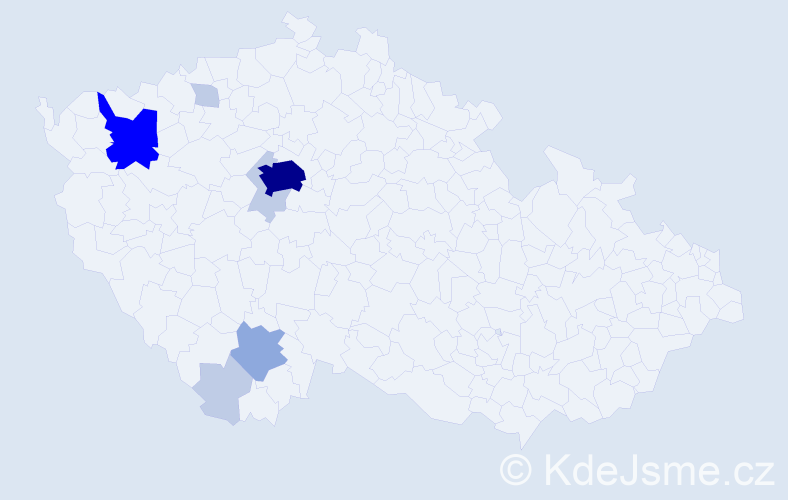 Příjmení: 'Kopfstein', počet výskytů 23 v celé ČR
