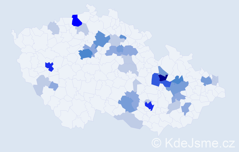 Příjmení: 'Pyšná', počet výskytů 106 v celé ČR