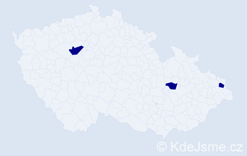 Příjmení: 'Frantiková', počet výskytů 3 v celé ČR