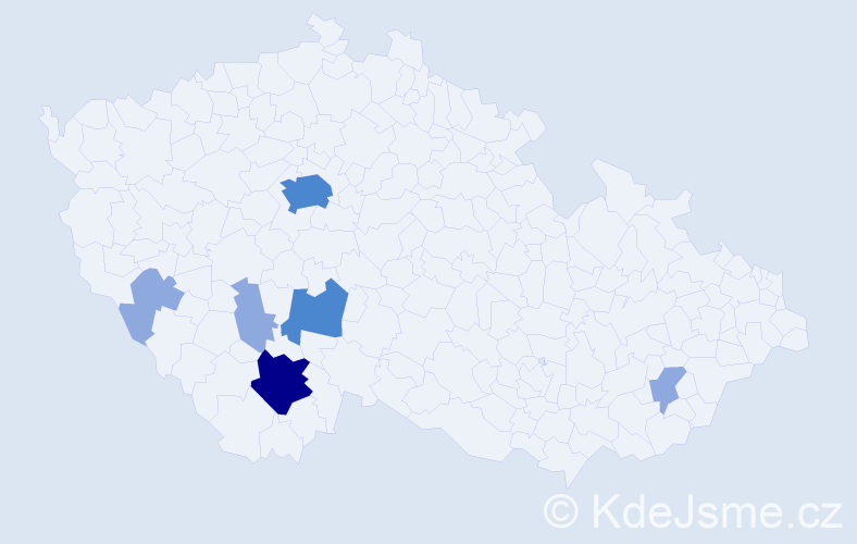 Příjmení: 'Lidral', počet výskytů 15 v celé ČR