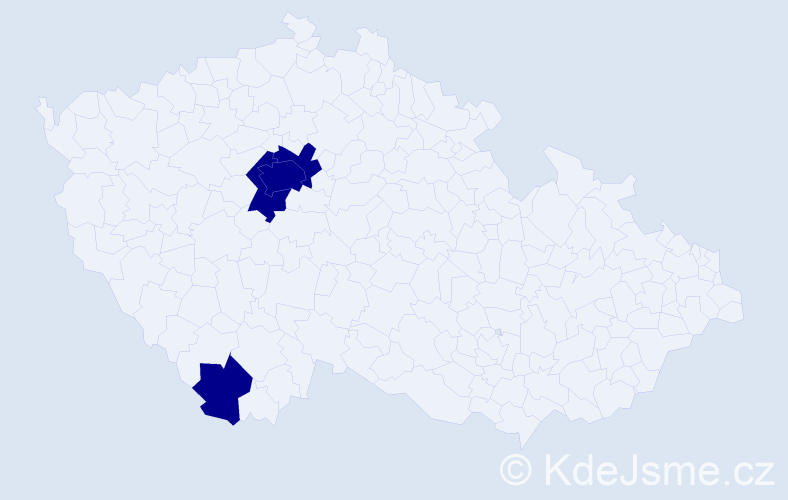 Příjmení: 'Bardiovský', počet výskytů 4 v celé ČR