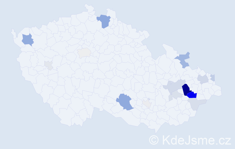 Příjmení: 'Bělocká', počet výskytů 49 v celé ČR