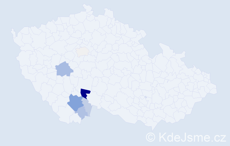 Příjmení: 'Bicerová', počet výskytů 27 v celé ČR
