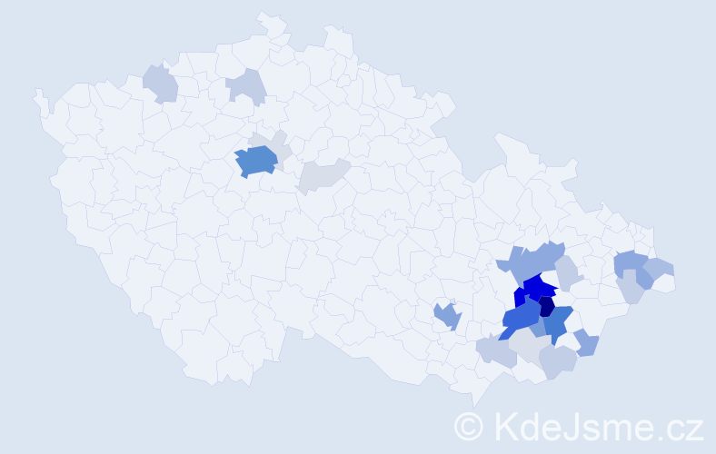 Příjmení: 'Kojecká', počet výskytů 112 v celé ČR