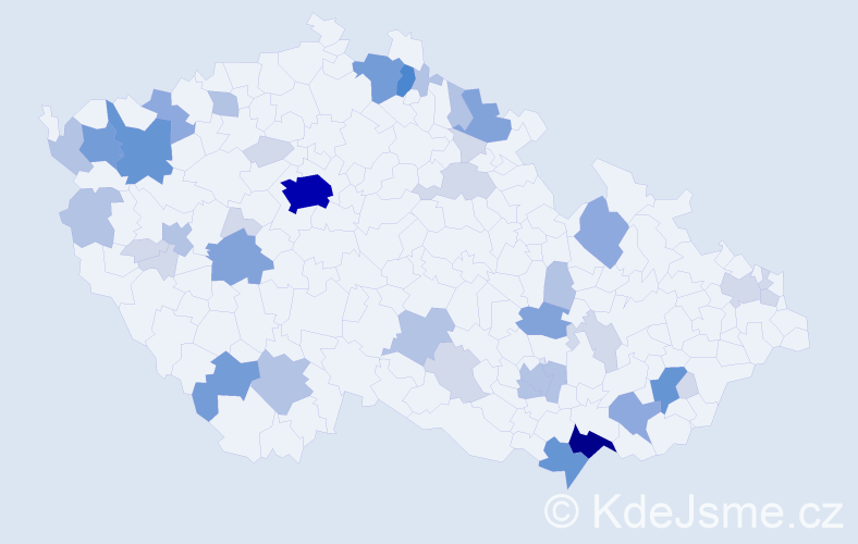 Příjmení: 'Stöhr', počet výskytů 127 v celé ČR