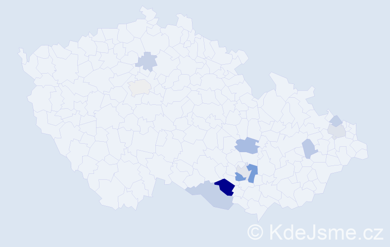 Příjmení: 'Heikenwälder', počet výskytů 23 v celé ČR