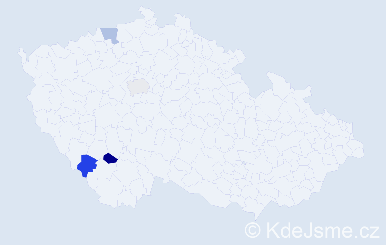 Příjmení: 'Dolinka', počet výskytů 4 v celé ČR