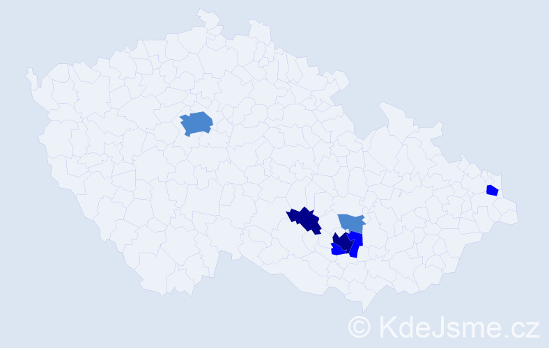 Příjmení: 'Troščák', počet výskytů 12 v celé ČR