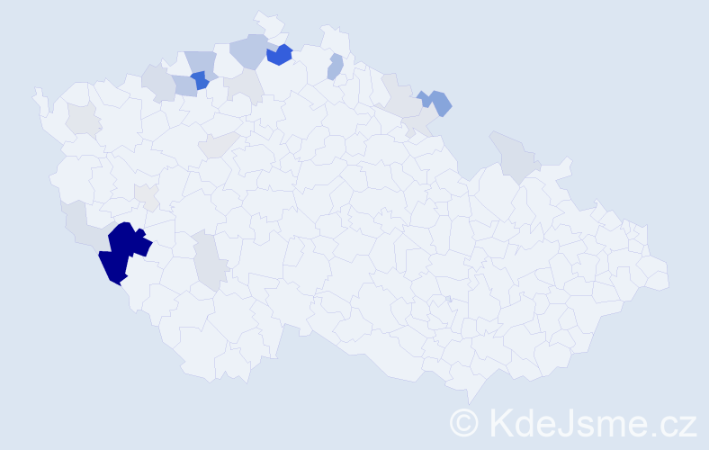 Příjmení: 'More', počet výskytů 70 v celé ČR