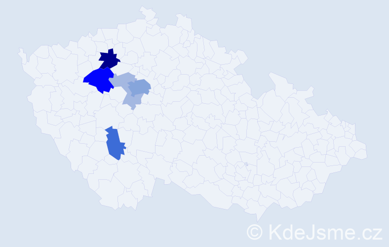 Příjmení: 'Utěšil', počet výskytů 21 v celé ČR