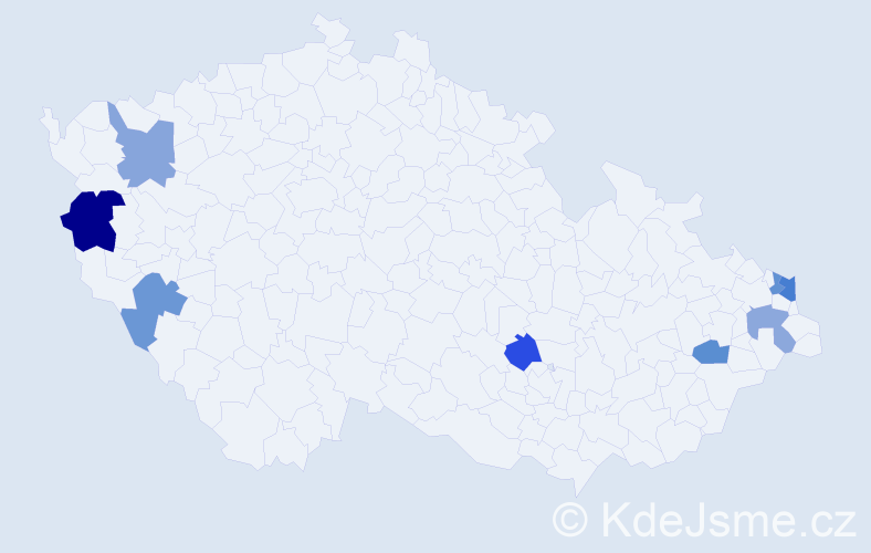 Příjmení: 'Lešňanská', počet výskytů 10 v celé ČR