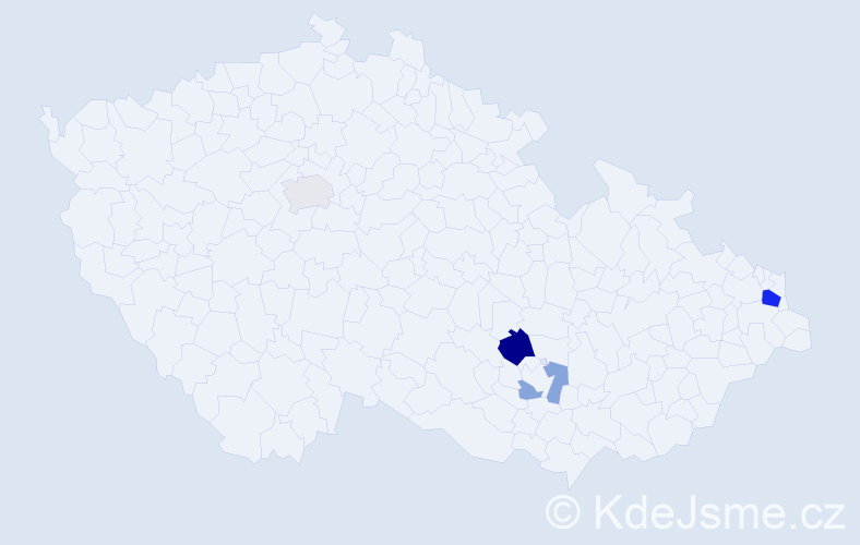 Příjmení: 'Bernaciková', počet výskytů 8 v celé ČR