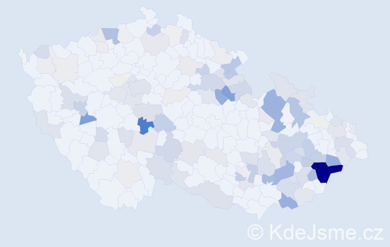 Příjmení: 'Janušová', počet výskytů 409 v celé ČR