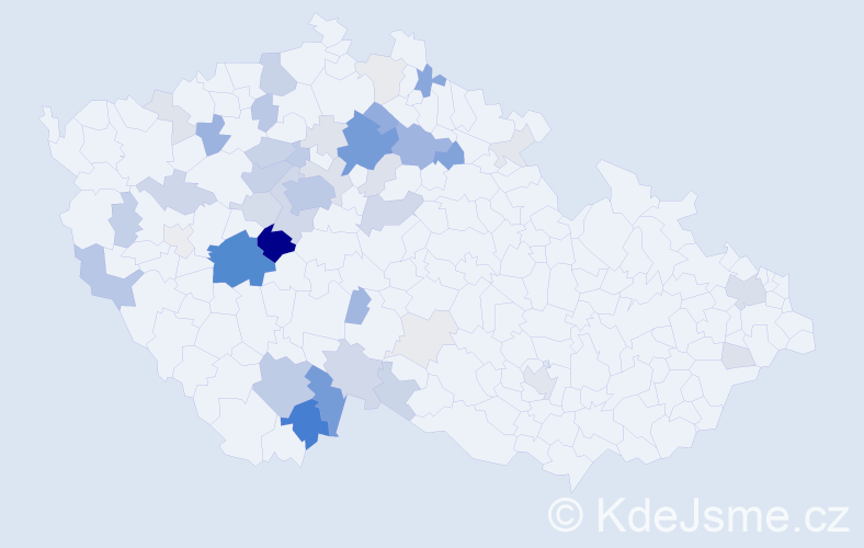 Příjmení: 'Dědina', počet výskytů 184 v celé ČR