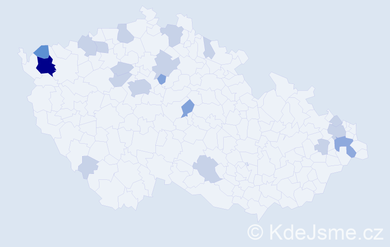 Příjmení: 'Goliaš', počet výskytů 39 v celé ČR