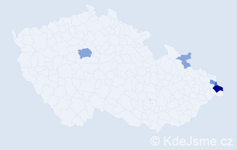 Příjmení: 'Boszczyková', počet výskytů 21 v celé ČR