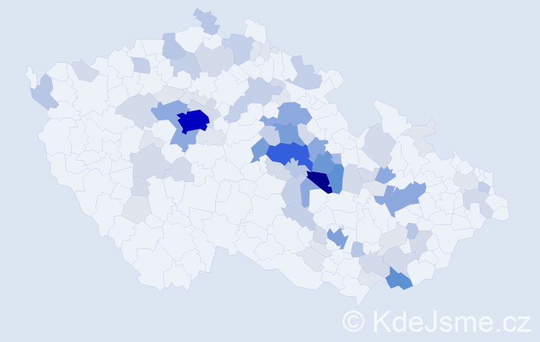 Příjmení: 'Břeň', počet výskytů 313 v celé ČR