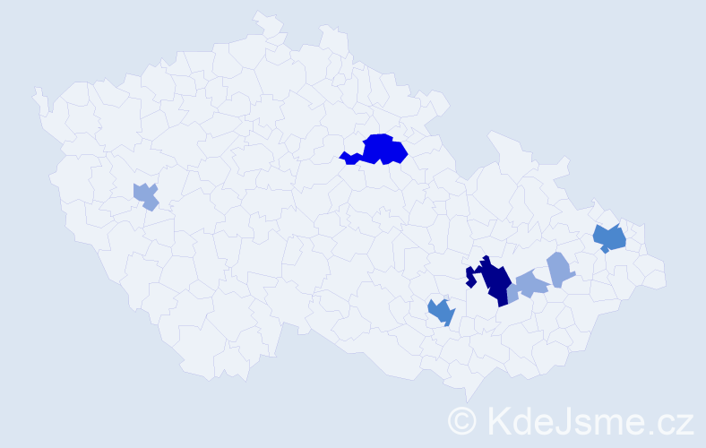 Příjmení: 'Čépe', počet výskytů 20 v celé ČR