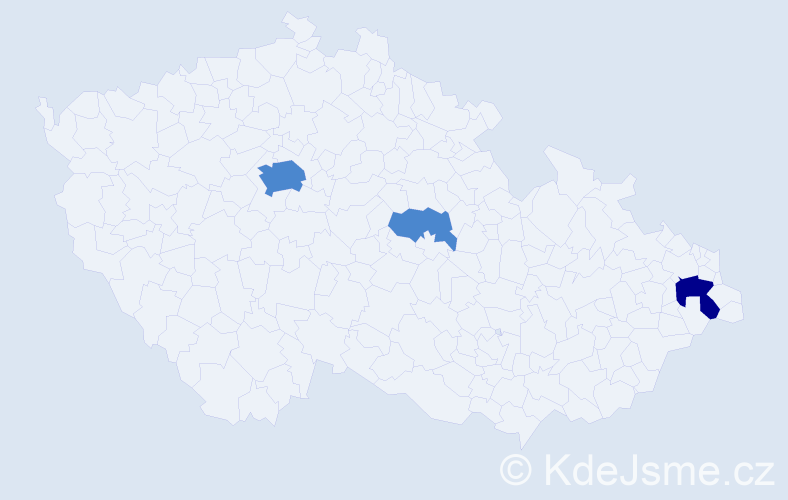 Příjmení: 'Pálenič', počet výskytů 5 v celé ČR