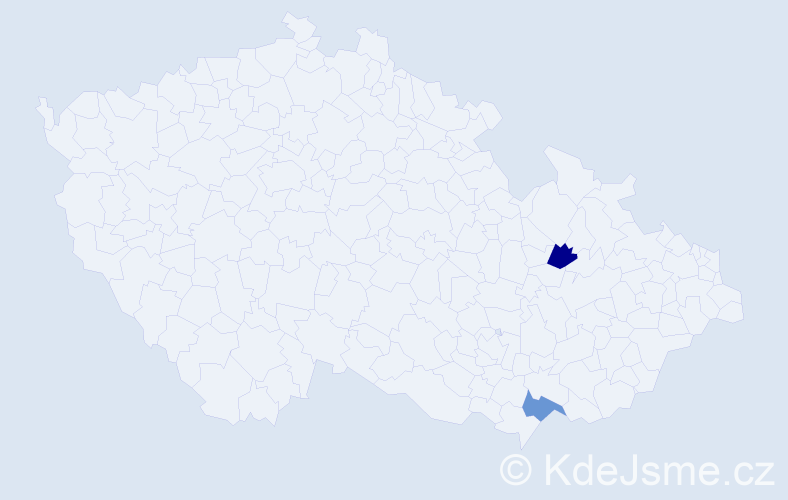 Příjmení: 'Koukara', počet výskytů 2 v celé ČR