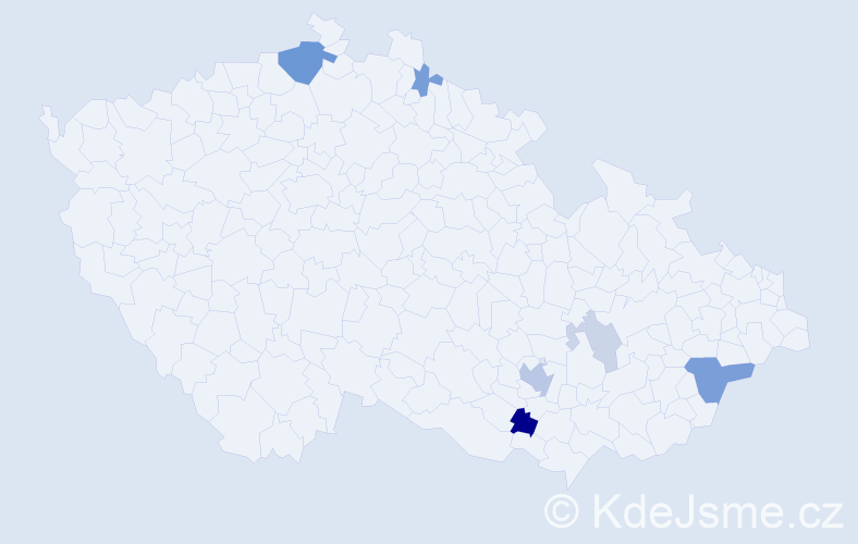 Příjmení: 'Finkes', počet výskytů 15 v celé ČR